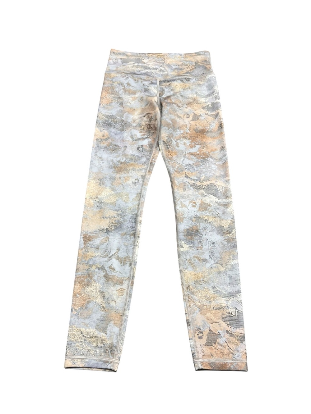 Athleta Elation Gilded Metallic Marble Print Skinny Legging Silver/Gold Size XS